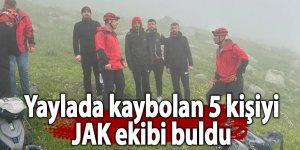 Yaylada kaybolan 5 kişiyi JAK ekibi buldu