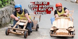 Rize'de tahta arabalar "Laz Ralli"de yarıştı