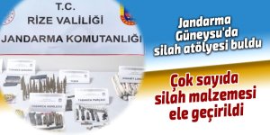 Jandarma Güneysu'da silah atölyesi buldu