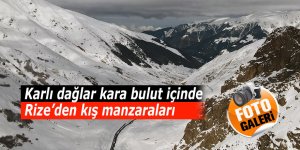 Rize’nin karlı yaylalarından kartpostallık görüntüler