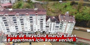 Rize’de heyelana maruz kalan 6 apartman için karar verildi