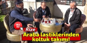 Araba lastiklerinden koltuk takımı!