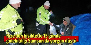 Rize'den bisikletle 15 günde gittiği Samsun'da yorgun düştü