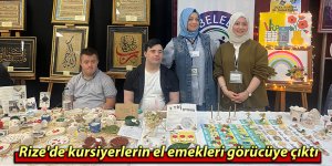 Rize'de kursiyerlerin el emekleri görücüye çıktı