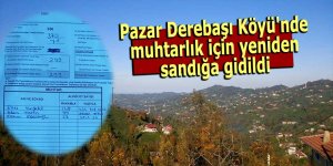 Pazar Derebaşı Köyü'nde muhtarlık için yeniden sandığa gidildi