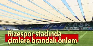 Rizespor stadında çimlere brandalı önlem