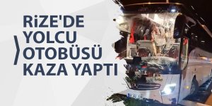 Rize'de yolcu otobüsü kaza yaptı