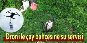 Dron ile çay bahçesine su servisi