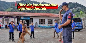 Rize'de jandarmadan eğitime destek