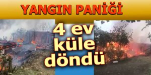 Yangın paniği: 4 ev küle döndü