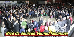 Rize'de denizde Sumud kınaması