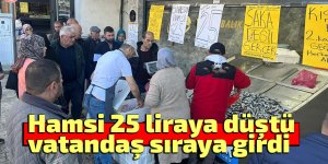 Hamsi 25 liraya düştü, vatandaş sıraya girdi