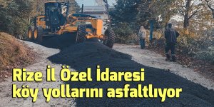 Rize İl Özel İdaresi köy yollarını asfaltlıyor