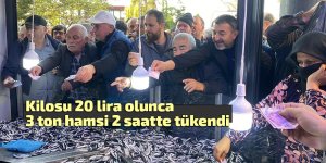 Kilosu 20 liradan satılan 3 ton hamsi 2 saatte tükendi