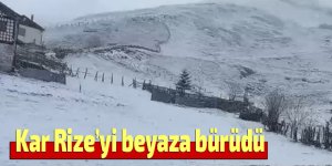 Rize’de kar yağışı yüksek kesimlerde etkili oluyor