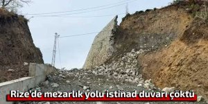 Mezarlık yolu istinad duvarı çöktü