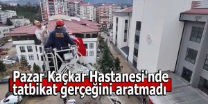 Pazar Kaçkar Hastanesi'nde tatbikat gerçeğini aratmadı