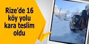 Rize’de 16 köy yolu kara teslim oldu