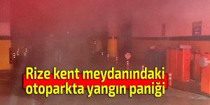 Rize kent meydanındaki otoparkta yangın paniği