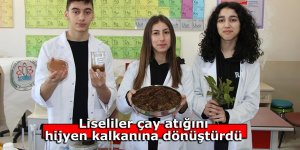 Liseliler çay atığını hijyen kalkanına dönüştürdü
