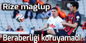 Rizespor beraberliği koruyamadı