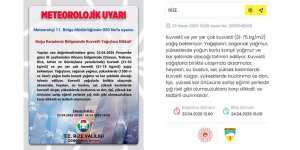 Rize Valiliği ve meteorolojiden Sarı Uyarı!