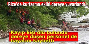 Rize'de kurtarma ekibi de kaza geçirdi