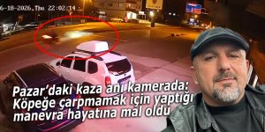 Kaza anı kamerada: Köpeğe çarpmamak için yaptığı manevra hayatına mal oldu