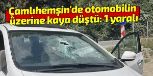Çamlıhemşin'de otomobilin üzerine kaya düştü: 1 yaralı