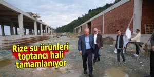 Rize'de su ürünleri toptancı hali tamamlanıyor