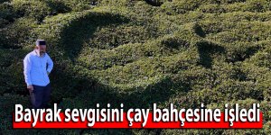 Bayrak sevgisini çay bahçesine işledi